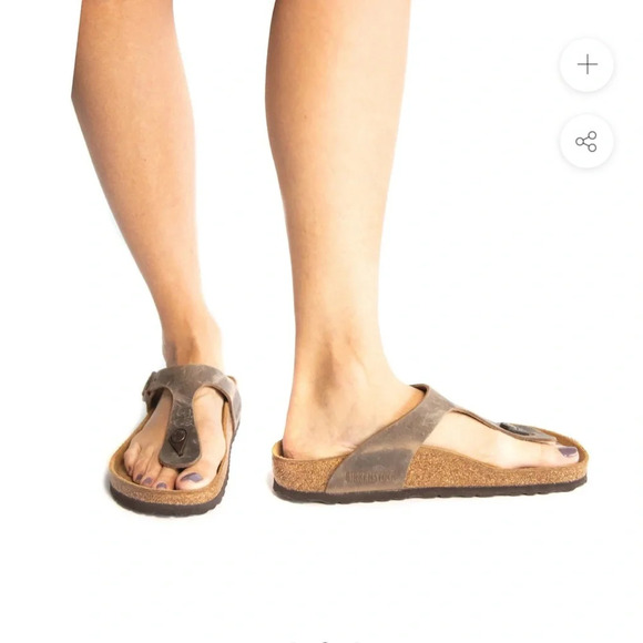 Birkenstock GIZEH NATURAL LEATHER OILED slides sandals 36 5 - Picture 9 of 10